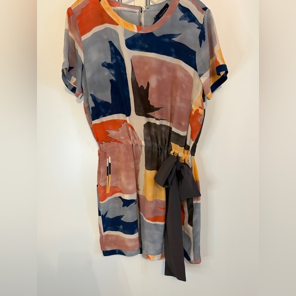 Piazza Sempione Silk Colorful Abstract Dress with pockets - Picture 2 of 5